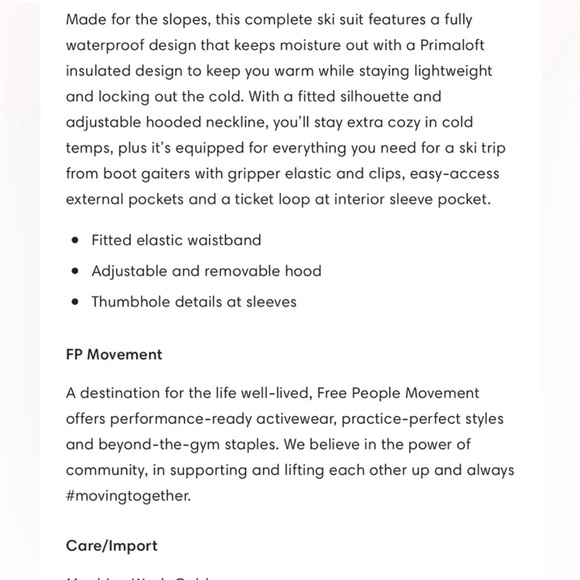 🆕 NWT Free People free movement ski suit All prepped  jacquard Size Small - Picture 8 of 9